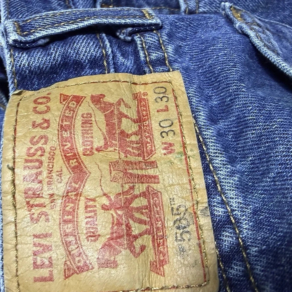Levi's 505 Jeans 30x30 Blue Painter Workwear Denim Straight Leg